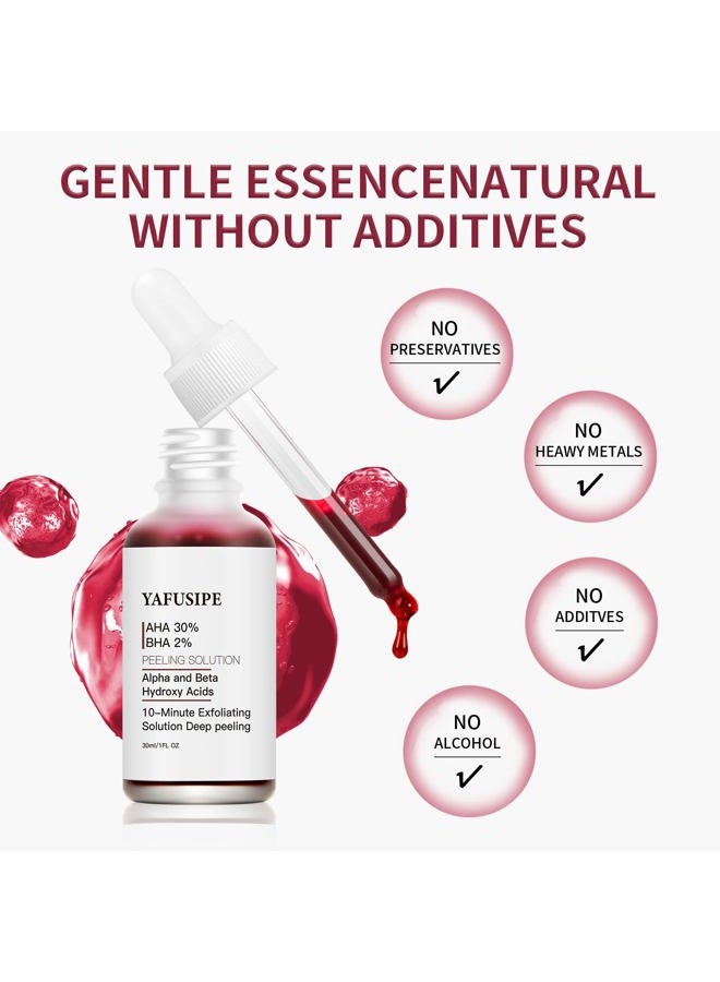 YAFUSIPE AHA 30% + BHA 2% Peeling Solution Exfoliating Chemical Skin Peel for Face at Home Facial Mask Red Peeling BHA Liquid Exfoliant Acid Peels Salicylic Acid Exfoliators Acid Peel for Face 1Floz - Image 5